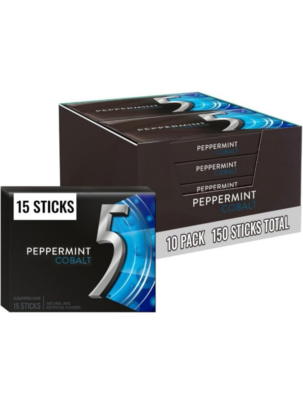 Sugar-Free Peppermint Chewing Gum, Bulk Pack of 150 Sticks, Fresh Breath Treats